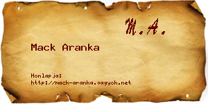 Mack Aranka névjegykártya